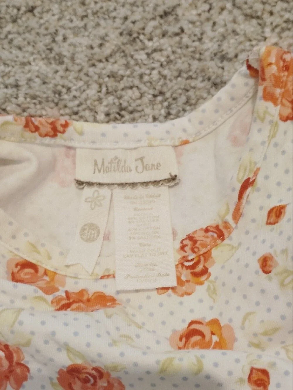 Matilda Jane White, Light Blue & Peach Floral Carousel Dress